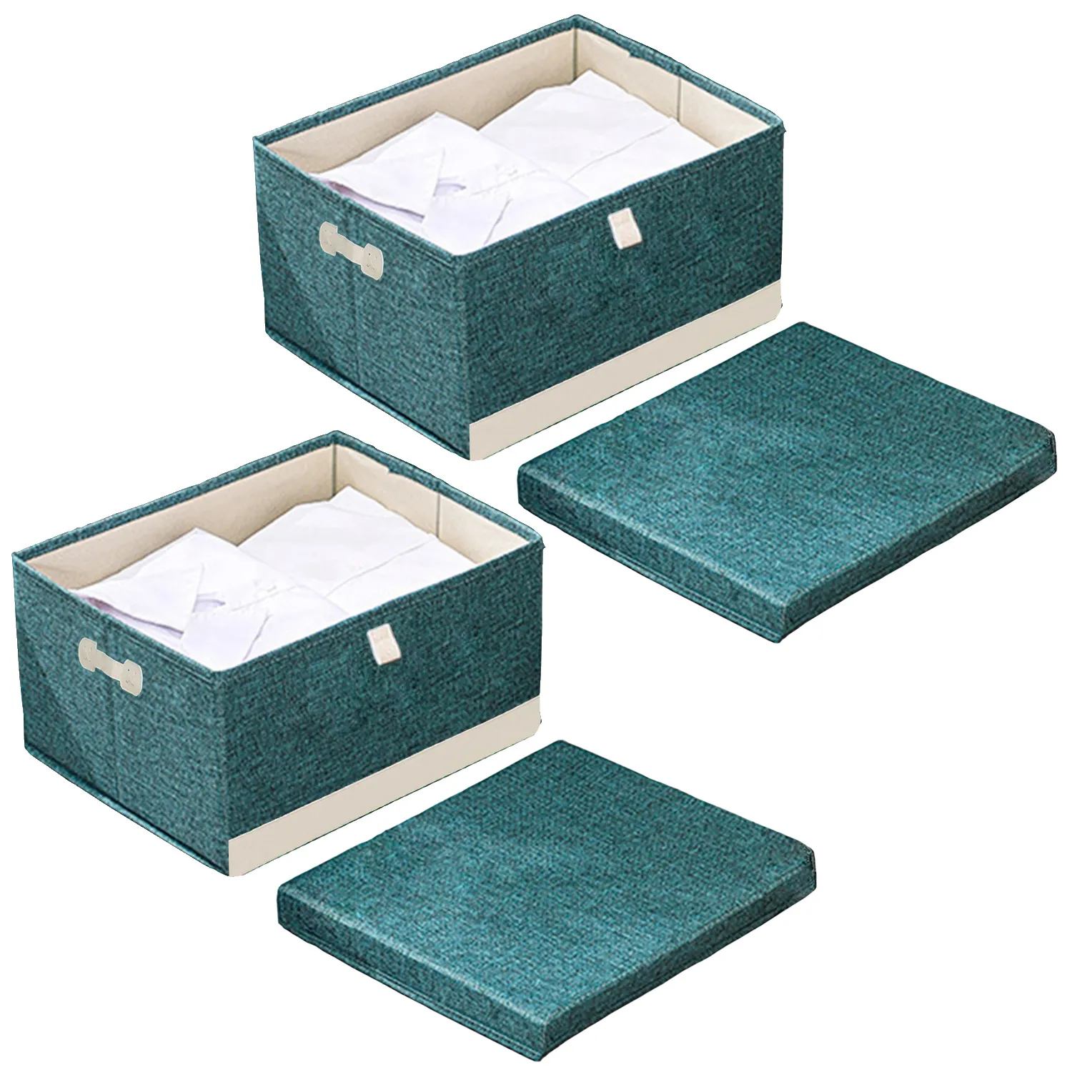 Collapsible Fabric Storage Boxes With Lids Large Decorative Organizer Flat  Storage Bins For Bedroom, Closet, And Living Room With Handles And Divider  From Szwphk, $2.95